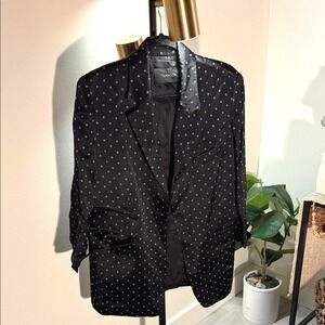 Thakoon Jacket luxury fabric basics black White Dot detail 6 oversize blazer 6 M